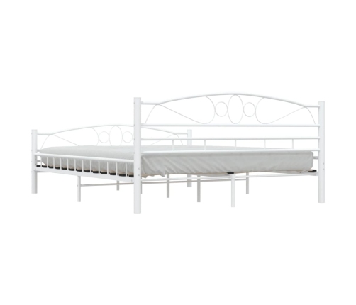 Estructura cama con cabecero sin colchón metal blanco 160x200cm