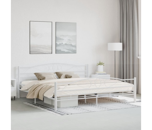 Estructura de cama de metal blanca 200x200 cm