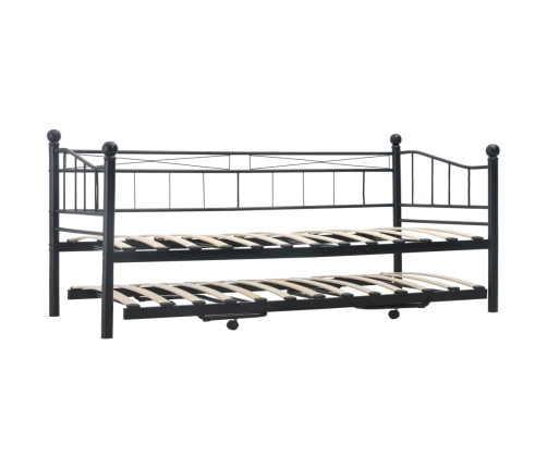 Estructura de cama de acero negra 180x200/90x200 cm