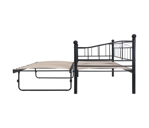 Estructura de cama de acero negra 180x200/90x200 cm