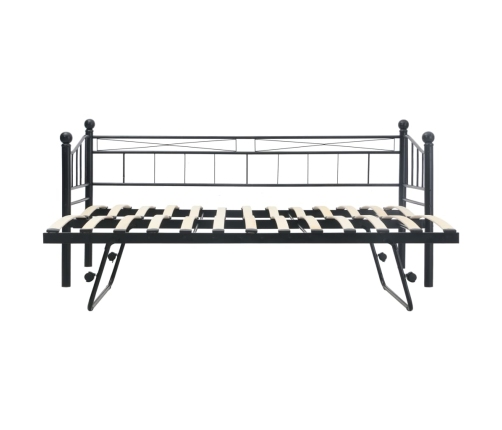 Estructura de cama de acero negra 180x200/90x200 cm