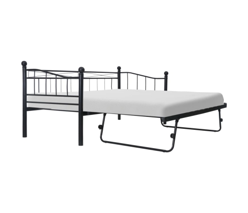 vidaXL Estructura de cama de acero negra 180x200/90x200 cm