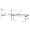 Estructura de cama de acero blanco 180x200/90x200 cm