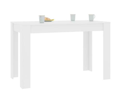 Mesa de comedor de madera de ingeniería blanco 120x60x76 cm