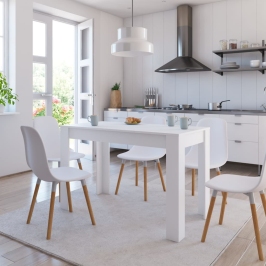 Mesa de comedor de madera de ingeniería blanco 120x60x76 cm