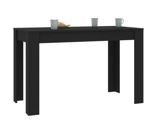 Mesa de comedor de madera contrachapada negro 120x60x76 cm