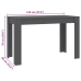 Mesa de comedor de aglomerado gris 120x60x76 cm