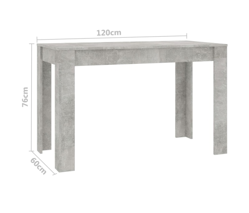 Mesa de comedor de madera de ingeniería gris 120x60x76 cm