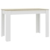 Mesa de comedor aglomerado blanco y roble Sonoma 120x60x76 cm