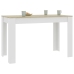 Mesa de comedor aglomerado blanco y roble Sonoma 120x60x76 cm