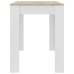 Mesa de comedor aglomerado blanco y roble Sonoma 120x60x76 cm