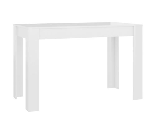 Mesa de comedor madera de ingeniería blanco brillo 120x60x76 cm