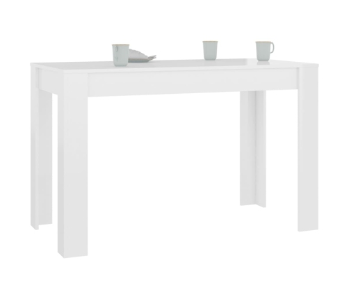 Mesa de comedor madera de ingeniería blanco brillo 120x60x76 cm