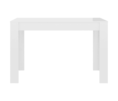 Mesa de comedor madera de ingeniería blanco brillo 120x60x76 cm