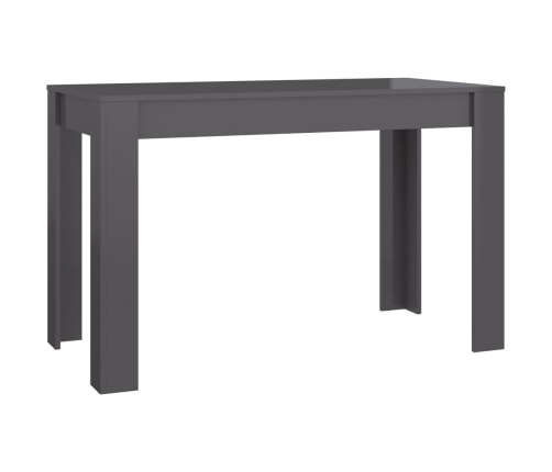 Mesa de comedor madera de ingeniería gris brillo 120x60x76 cm