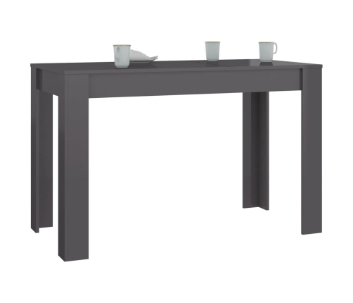 Mesa de comedor madera de ingeniería gris brillo 120x60x76 cm