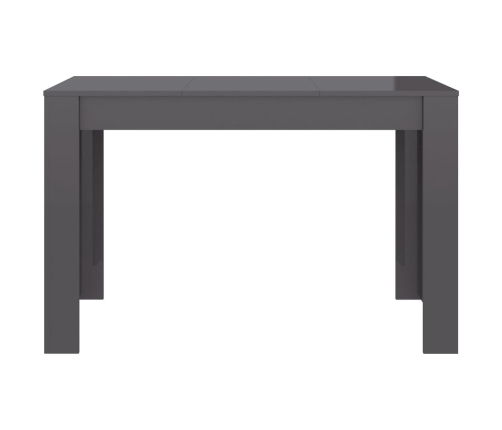 Mesa de comedor madera de ingeniería gris brillo 120x60x76 cm