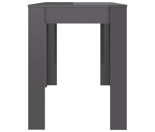 Mesa de comedor madera de ingeniería gris brillo 120x60x76 cm