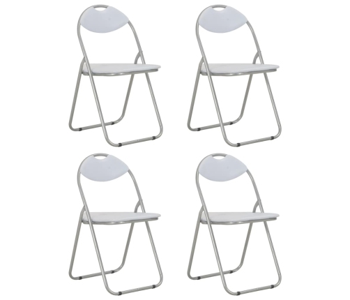 Sillas de comedor plegables 4 unidades cuero sintético blanco