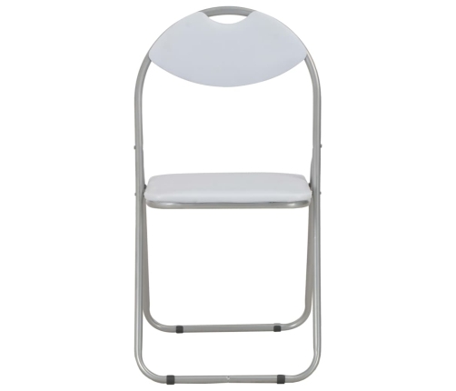 Sillas de comedor plegables 4 unidades cuero sintético blanco