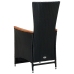 Set comedor de jardín 9 piezas y cojines ratán sintético negro