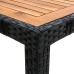 Set comedor de jardín 9 piezas y cojines ratán sintético negro