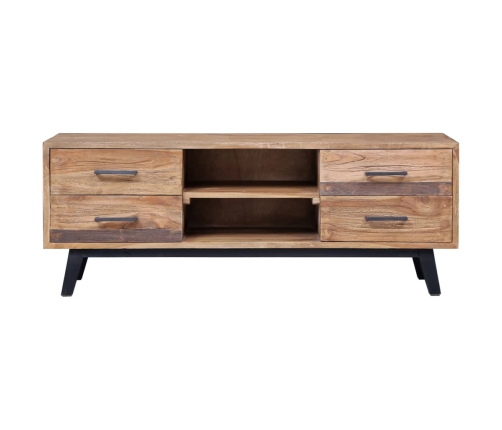 Mueble para TV de madera maciza de teca 120x30x45 cm