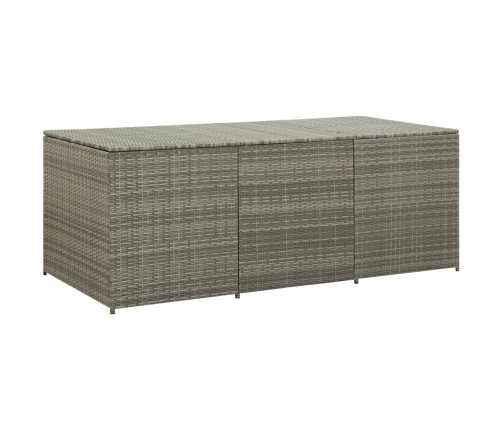 vidaXL Caja de almacenaje de jardín ratán sintético gris 180x90x70 cm