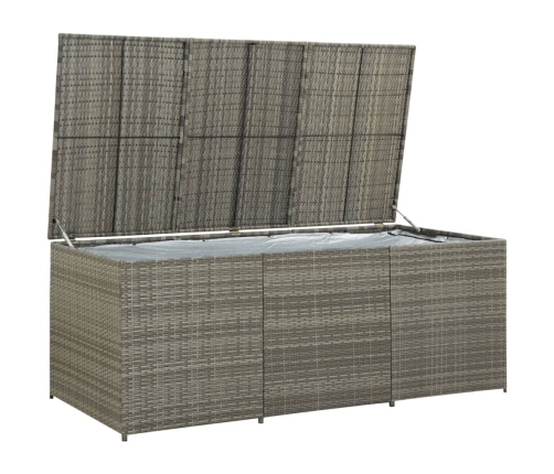 vidaXL Caja de almacenaje de jardín ratán sintético gris 180x90x70 cm