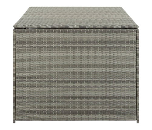 vidaXL Caja de almacenaje de jardín ratán sintético gris 180x90x70 cm