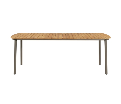 vidaXL Mesa de jardín madera maciza de acacia y acero 200x100x72 cm