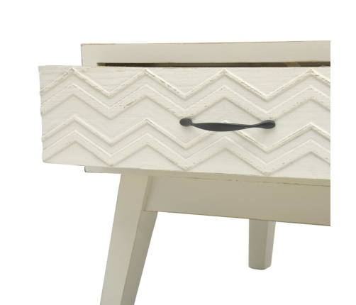 vidaXL Mesa de centro con 2 cajones tallados madera gris 110x50x40 cm