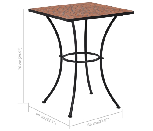 Mesa de mosaico para cafetería cerámica terracota 60 cm