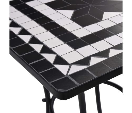 Mesa bistró de mosaico cerámica negro y blanco 60 cm