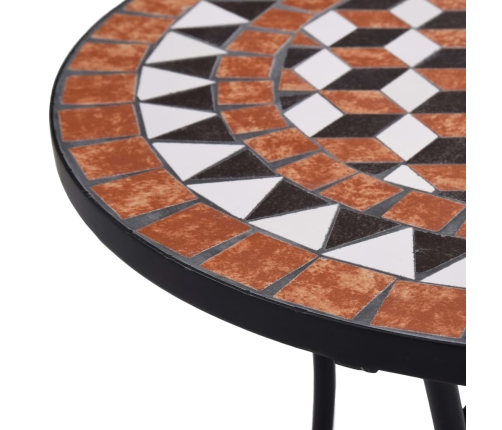 Mesa bistró de mosaico cerámica marrón 60 cm