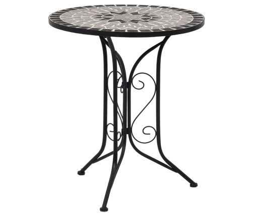 Mesa bistro de mosaico cerámica gris 61 cm