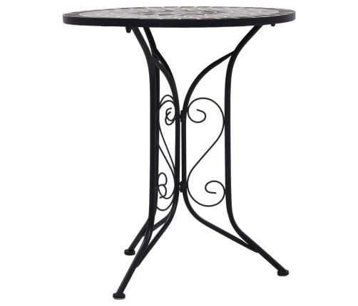 Mesa bistro de mosaico cerámica gris 61 cm