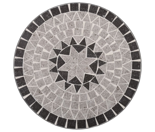 Mesa bistro de mosaico cerámica gris 61 cm