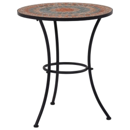 Mesa bistró de mosaico cerámica naranja/gris 60 cm