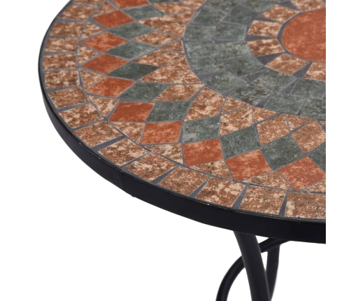 vidaXL Mesa bistró de mosaico cerámica naranja/gris 60 cm