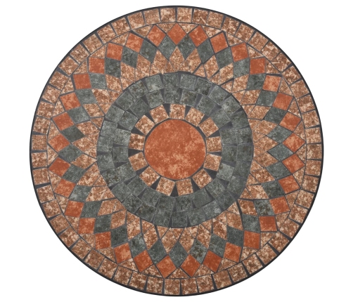 vidaXL Mesa bistró de mosaico cerámica naranja/gris 60 cm