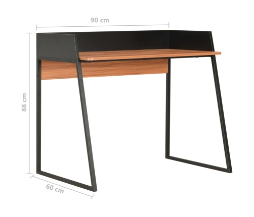 Escritorio negro y marrón 90x60x88 cm