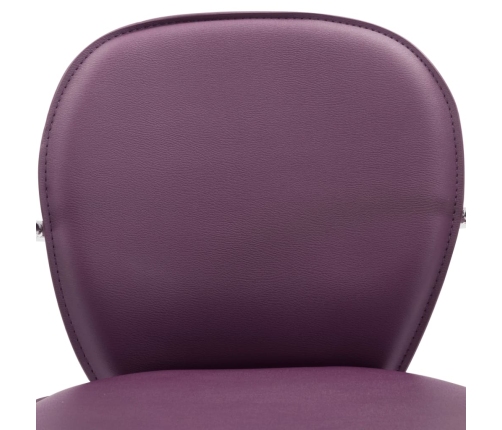 Taburetes cocina con reposabrazos 2 uds cuero sintético morado