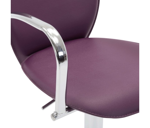 Taburetes cocina con reposabrazos 2 uds cuero sintético morado