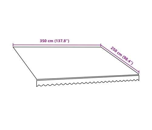 Toldo de lona naranja y marrón 350x250 cm