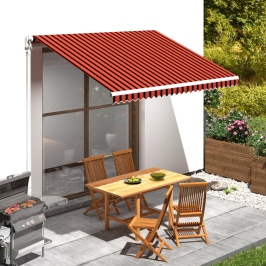 Toldo de lona naranja y marrón 350x250 cm