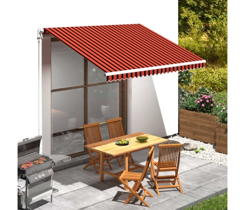 Toldo de lona naranja y marrón 350x250 cm