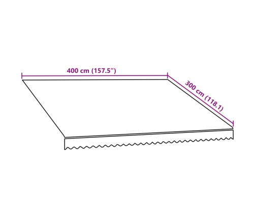 Toldo de lona naranja y marrón 400x300 cm