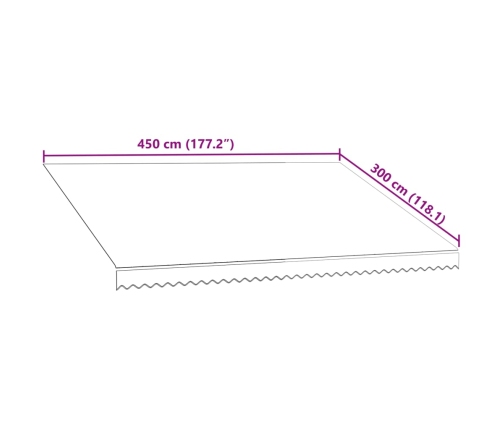 Toldo de lona naranja y marrón 450x300 cm