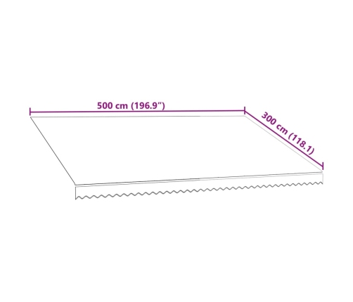 Toldo de lona naranja y marrón 500x300 cm